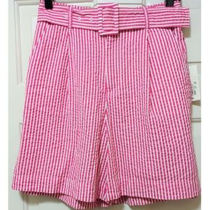 Pinstripe High Waist Shorts